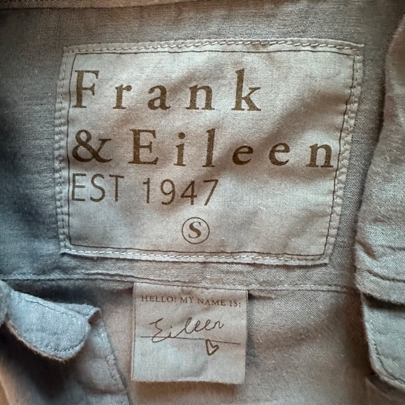 Frank & Eileen Top Size S Collared Lightweight Cotton Buttons Chest Pocket FLAW - Picture 3 of 16